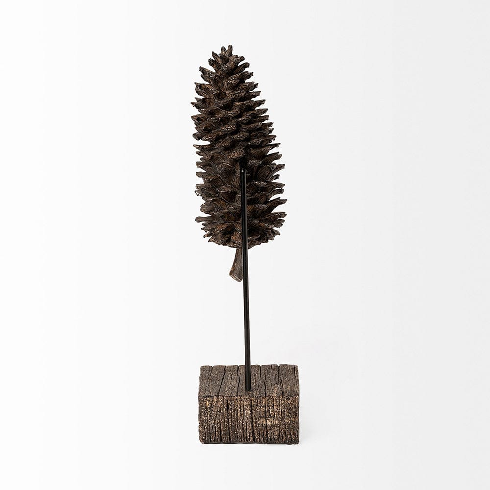 Mercana - Pinterra Large 4L x 4W Brown Resin Pinecone Replica - 68923 view 2