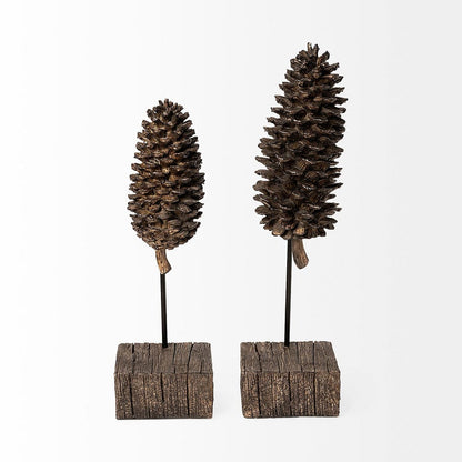 Mercana - Pinterra Large 4L x 4W Brown Resin Pinecone Replica - 68923 view 5