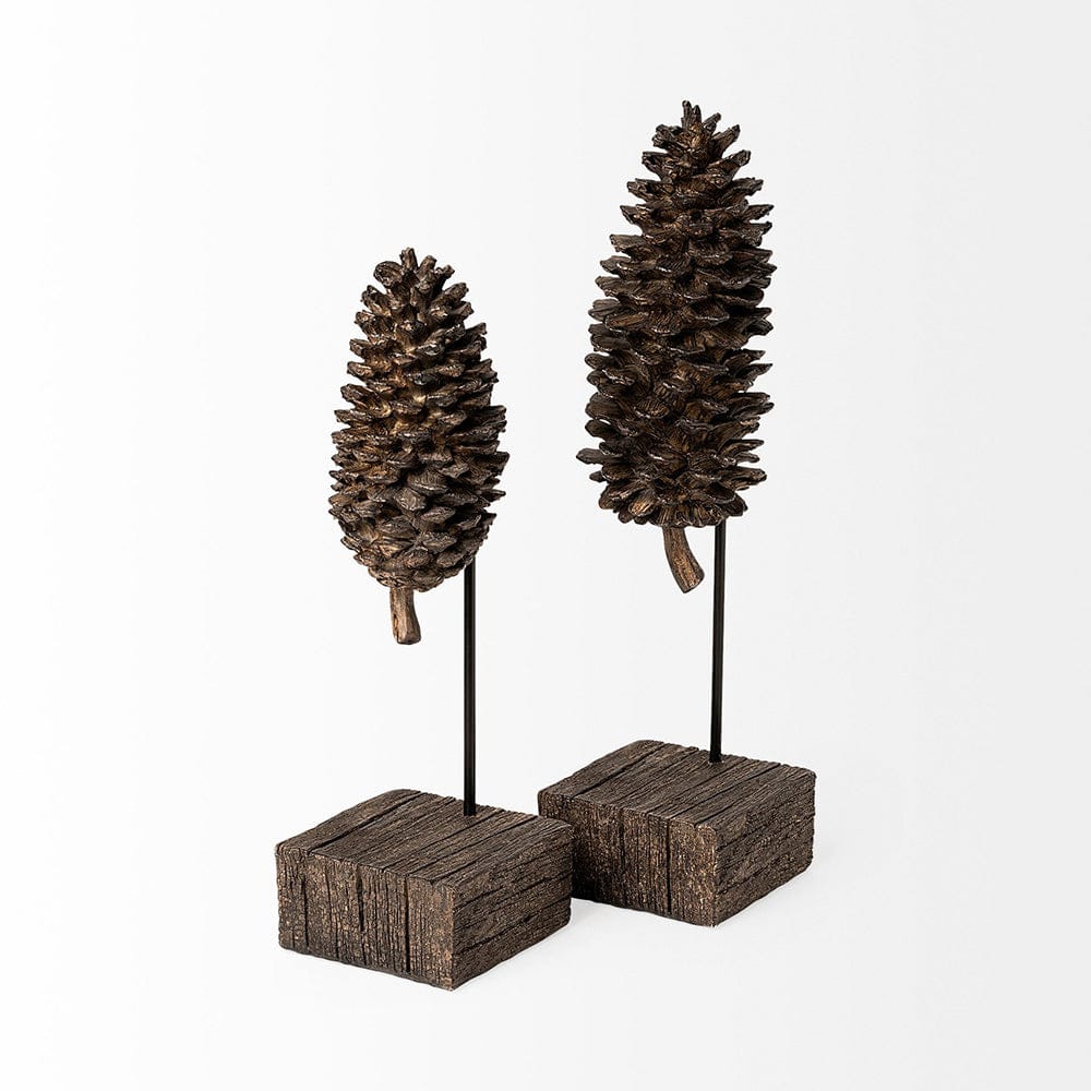 Mercana - Pinterra Small 4L x 4W Brown Resin Pinecone Replica - 68922_CLOSEOUT view 2