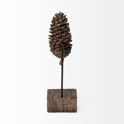 Mercana - Pinterra Small 4L x 4W Brown Resin Pinecone Replica - 68922_CLOSEOUT view 3