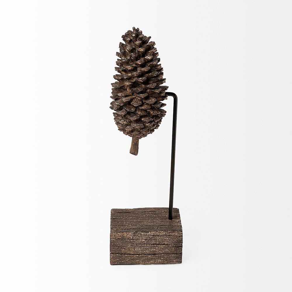 Mercana - Pinterra Small 4L x 4W Brown Resin Pinecone Replica - 68922_CLOSEOUT view 4