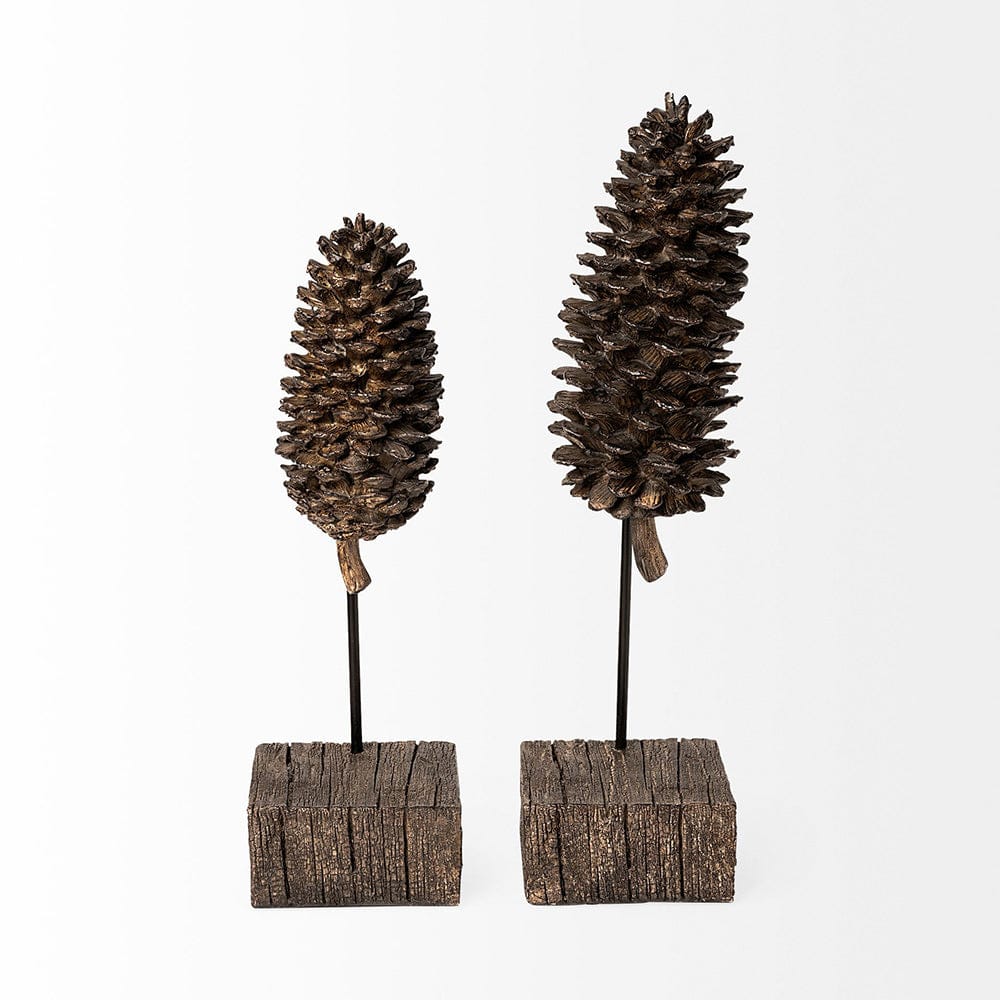 Mercana - Pinterra Small 4L x 4W Brown Resin Pinecone Replica - 68922_CLOSEOUT view 5