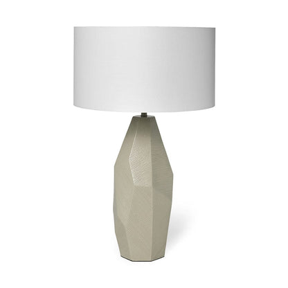 Mercana - Piven 29.5"H Beige Ceramic Base White Linen Shade Table Lamp - 68336 view 1