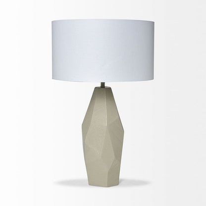 Mercana - Piven 29.5"H Beige Ceramic Base White Linen Shade Table Lamp - 68336 view 2