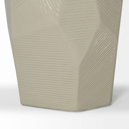 Mercana - Piven 29.5"H Beige Ceramic Base White Linen Shade Table Lamp - 68336 view 4