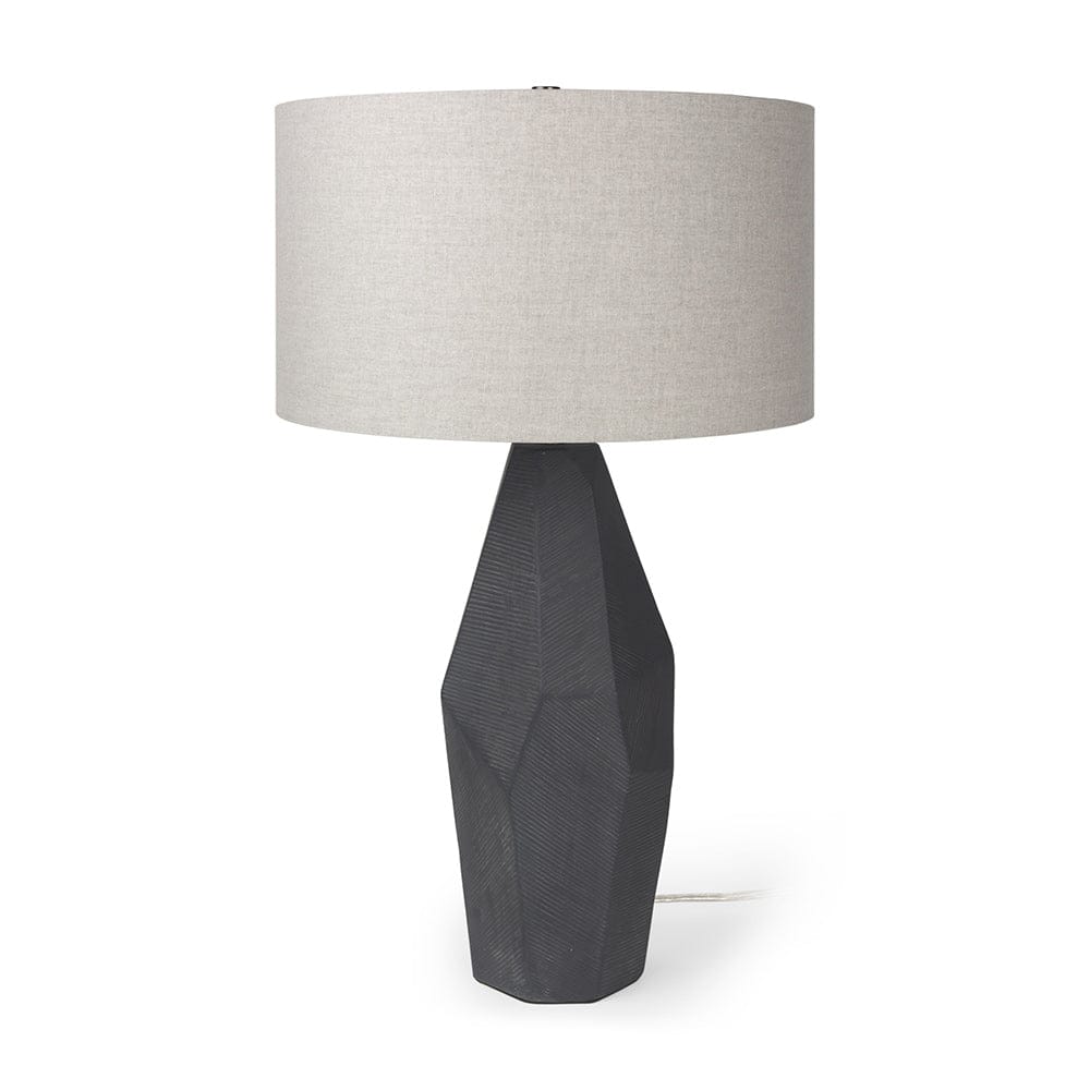 Mercana - Piven Black w/ Gray Wash Textured Ceramic Table Lamp - 70369 view 1