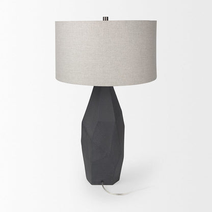Mercana - Piven Black w/ Gray Wash Textured Ceramic Table Lamp - 70369 view 3