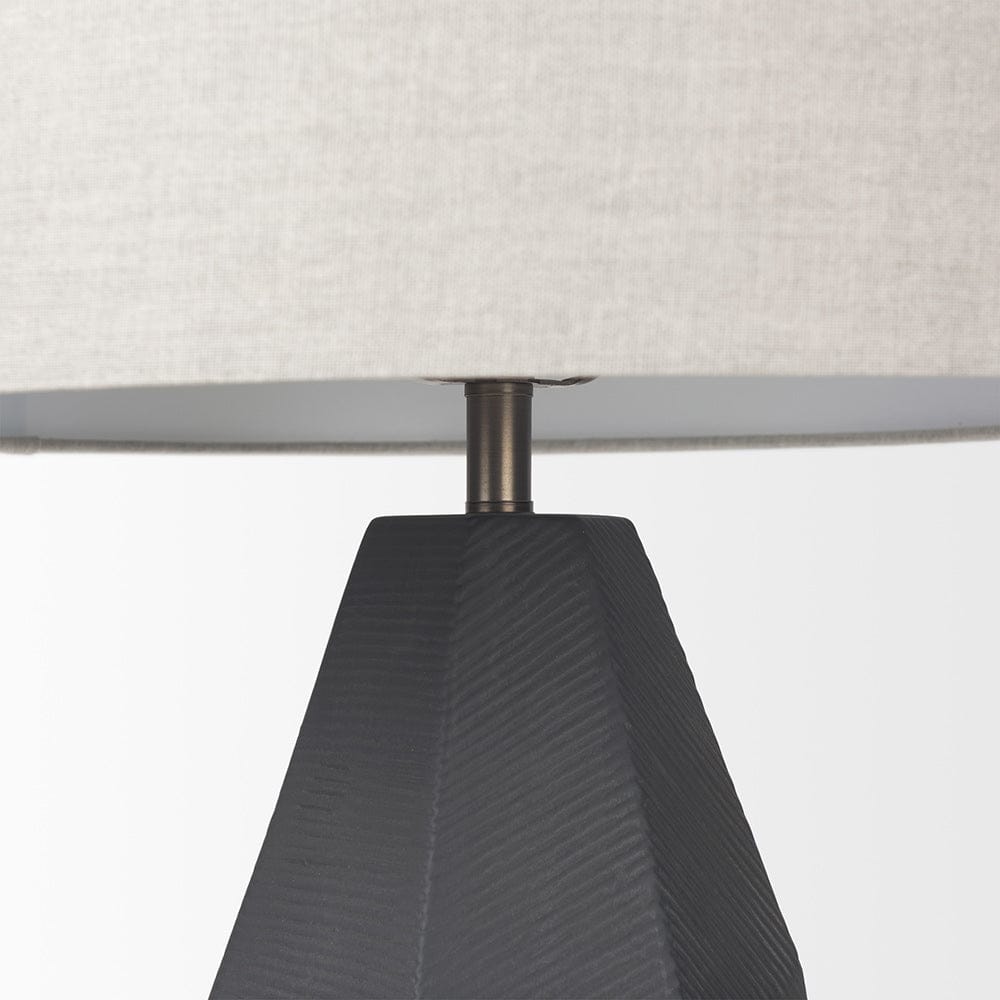Mercana - Piven Black w/ Gray Wash Textured Ceramic Table Lamp - 70369 view 6
