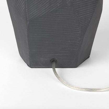 Mercana - Piven Black w/ Gray Wash Textured Ceramic Table Lamp - 70369 view 8