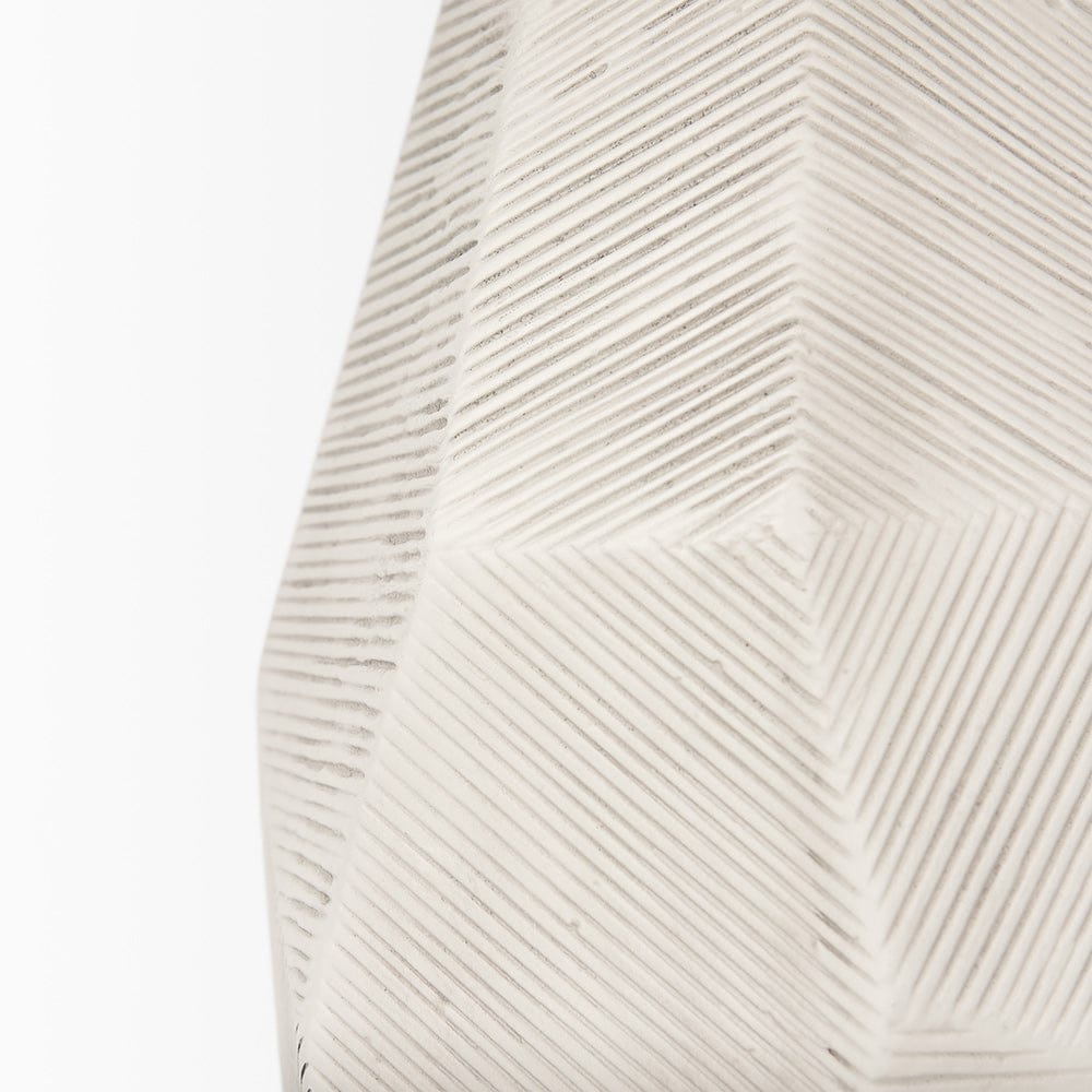 Mercana - Piven White w/Antiqued Wash Textured Ceramic Table Lamp - 70370 view 7