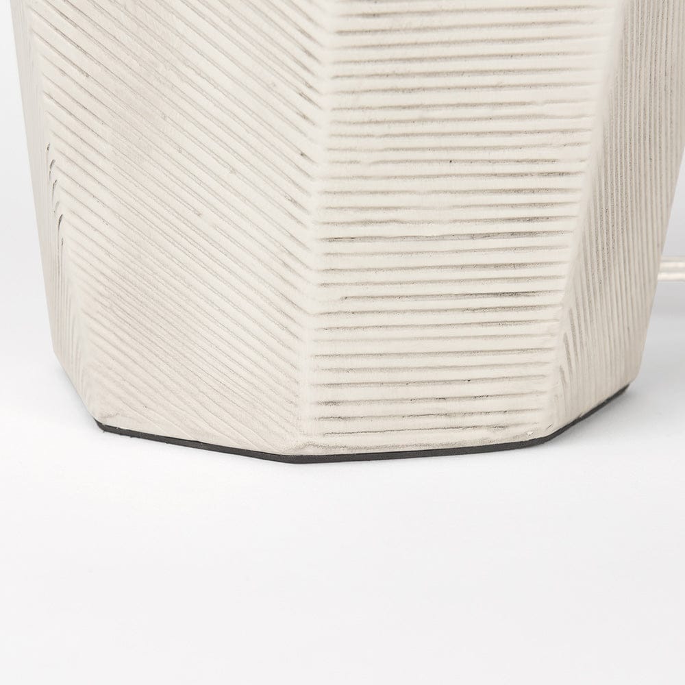 Mercana - Piven White w/Antiqued Wash Textured Ceramic Table Lamp - 70370 view 8