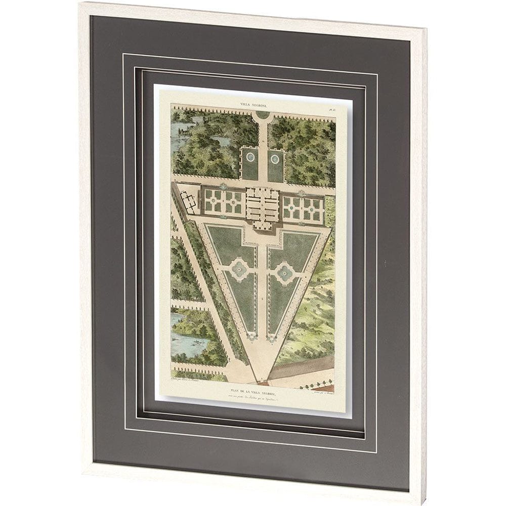 Mercana - Plan De La Villa Negroni by Mercana Studio a Framed Art Print Matted under Glass - 10075 view 1