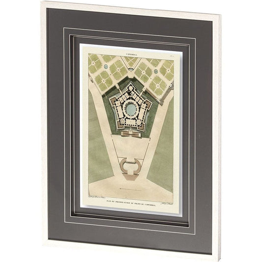 Mercana - Plan Du Palais De Caprarola by Mercana Studio a Framed Art Print Matted under Glass - 10076 view 1