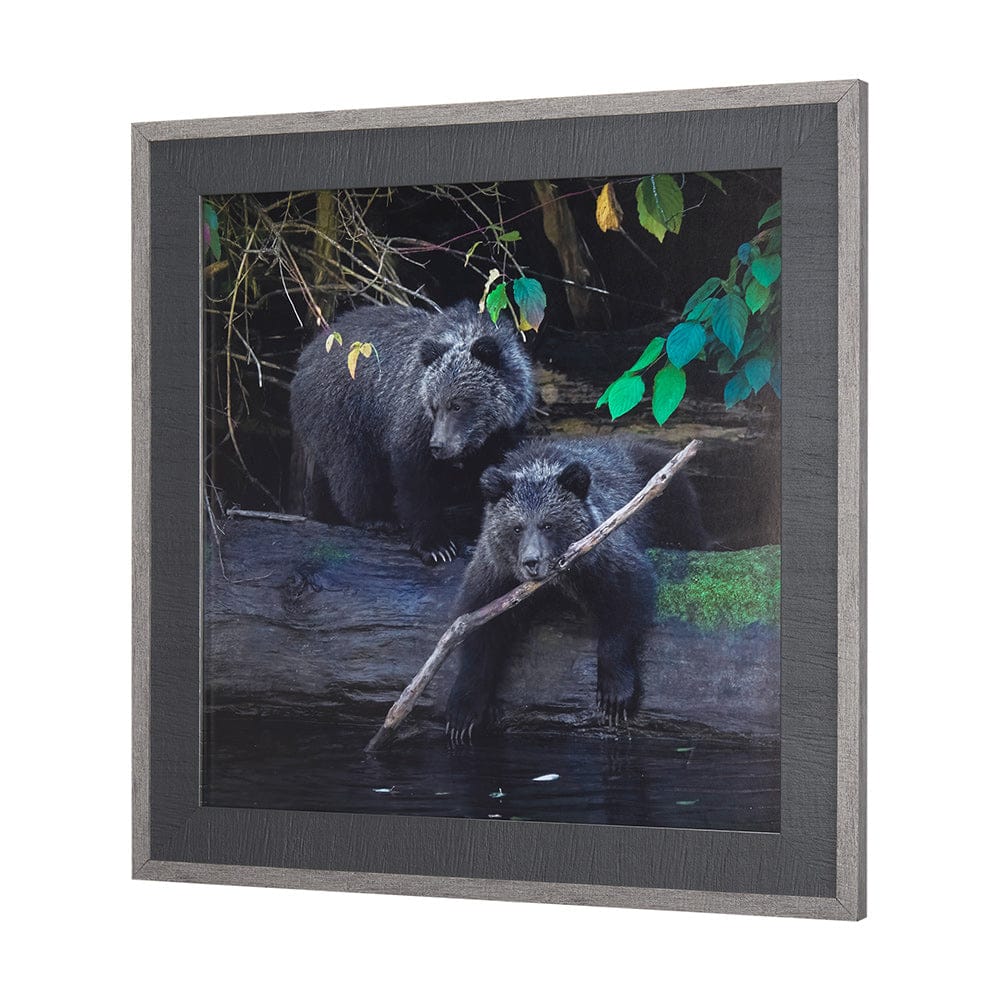 Mercana - Playing Bears by Chad Mackay a Hand Embellished Textured Framed Art Print Matted under Glass - 14370 view 2