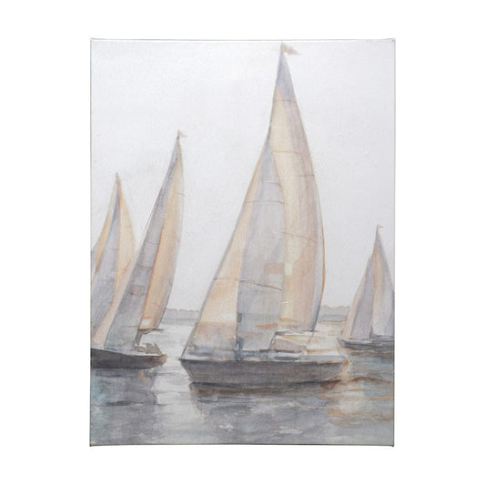 Mercana - Plein Air Sailboats I by Ethan Harper a Hand Embellished Textured Canvas - 101199-L view 1