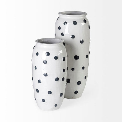 Mercana - Polka Large 32H White Ceramic Polka Dot Vase - 69047 view 3