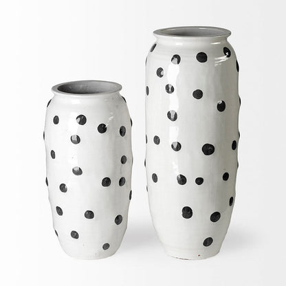 Mercana - Polka Large 32H White Ceramic Polka Dot Vase - 69047 view 4