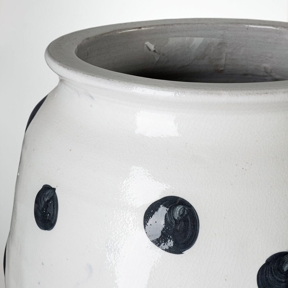 Mercana - Polka Large 32H White Ceramic Polka Dot Vase - 69047 view 5
