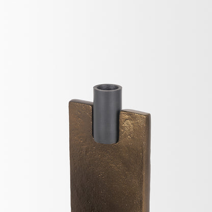 Mercana - Polli Antiqued Gold w/ Matte Black Metal Taper Candleholders (Set of 2) - 70670 view 8