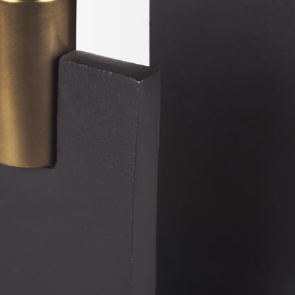 Mercana - Polli Matte Black w/ Brushed Gold Metal Taper Candleholders (Set of 2) - 70672 view 8