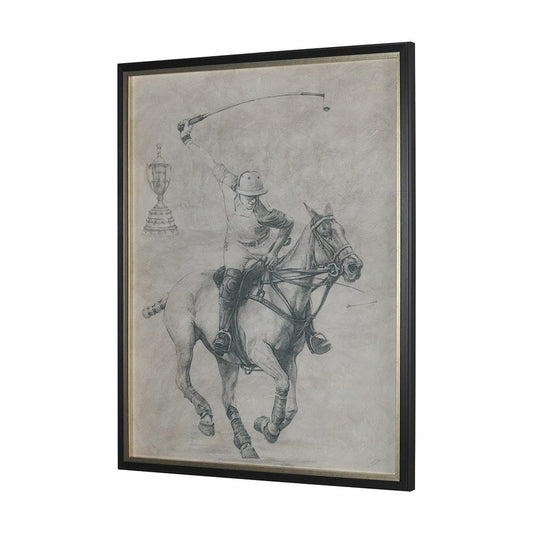 Mercana - Polo Player I by Mercana Studio a Hand Embellished Textured Framed Art Print Matted under Glass - 13617 view 2
