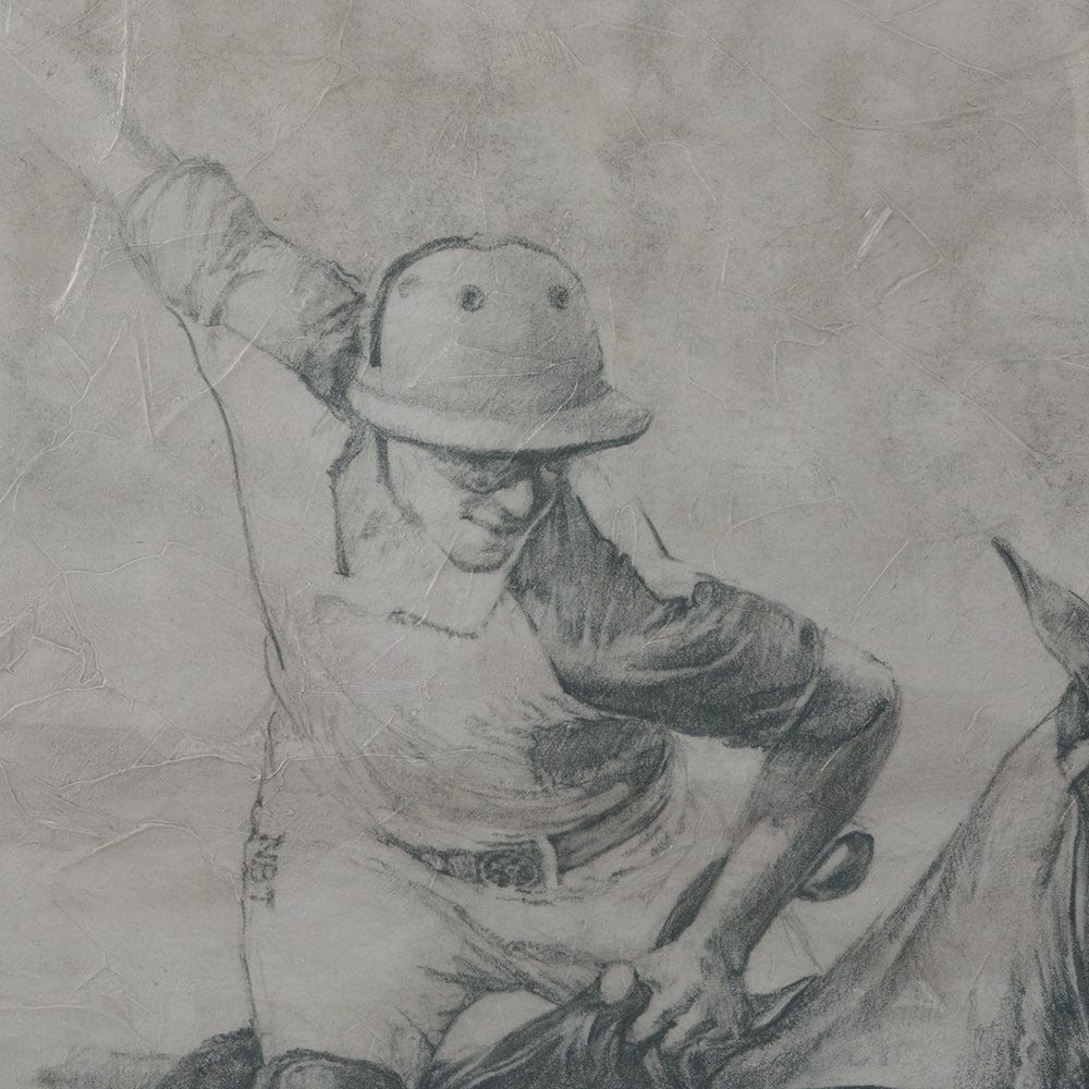 Mercana - Polo Player I by Mercana Studio a Hand Embellished Textured Framed Art Print Matted under Glass - 13617 view 6