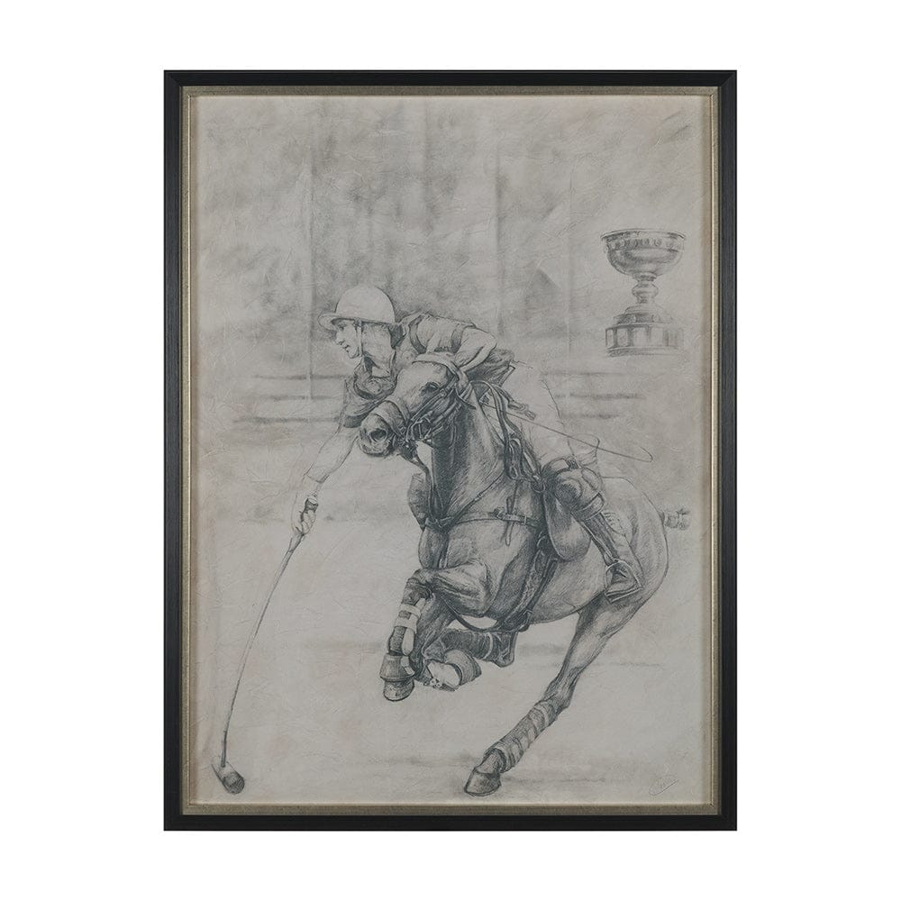 Mercana - Polo Player II by Mercana Studio a Hand Embellished Textured Framed Art Print Matted under Glass - 13618 view 1