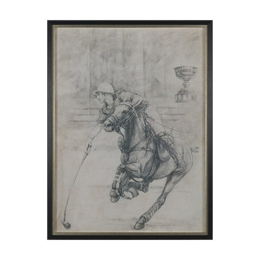 Mercana - Polo Player II by Mercana Studio a Hand Embellished Textured Framed Art Print Matted under Glass - 13618 view 1