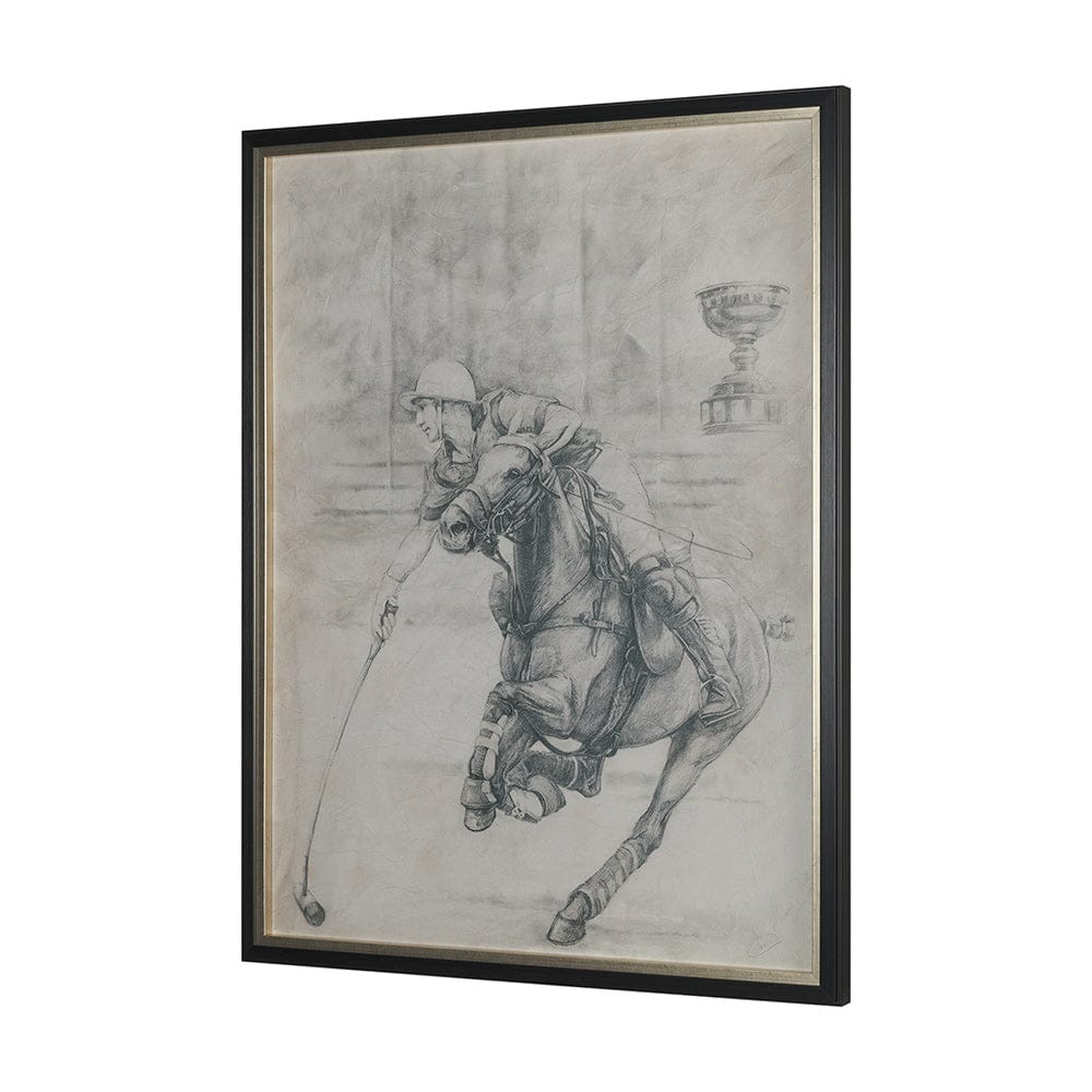 Mercana - Polo Player II by Mercana Studio a Hand Embellished Textured Framed Art Print Matted under Glass - 13618 view 2