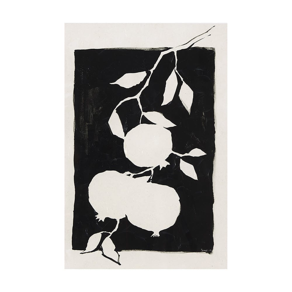 Mercana - Pomegranate Branch Silhouette by Mercana Studio a Hand Embellished Textured Canvas - 102419-L view 1