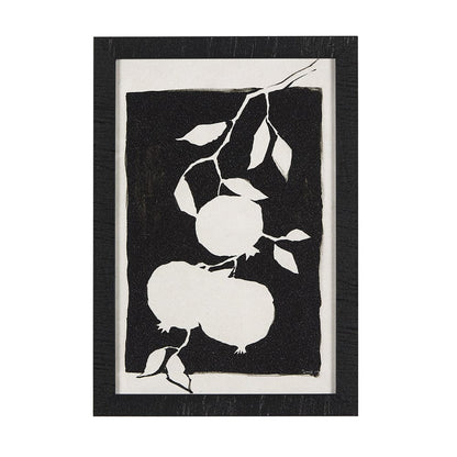 Mercana - Pomegranate Branch Silhouette by Mercana Studio a Hand Embellished Textured Framed Art Print - 14735 view 1