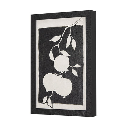 Mercana - Pomegranate Branch Silhouette by Mercana Studio a Hand Embellished Textured Framed Art Print - 14735 view 2