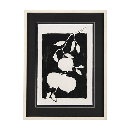 Mercana - Pomegranate Branch Silhouette by Mercana Studio Hand Embellished Framed Art Print Matted under Glass - 14672 view 1