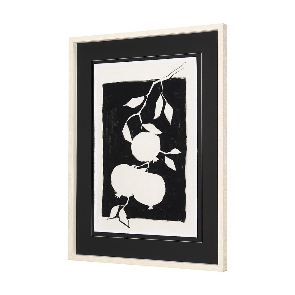 Mercana - Pomegranate Branch Silhouette by Mercana Studio Hand Embellished Framed Art Print Matted under Glass - 14672 view 2