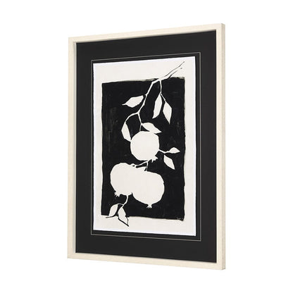 Mercana - Pomegranate Branch Silhouette by Mercana Studio Hand Embellished Framed Art Print Matted under Glass - 14672 view 2