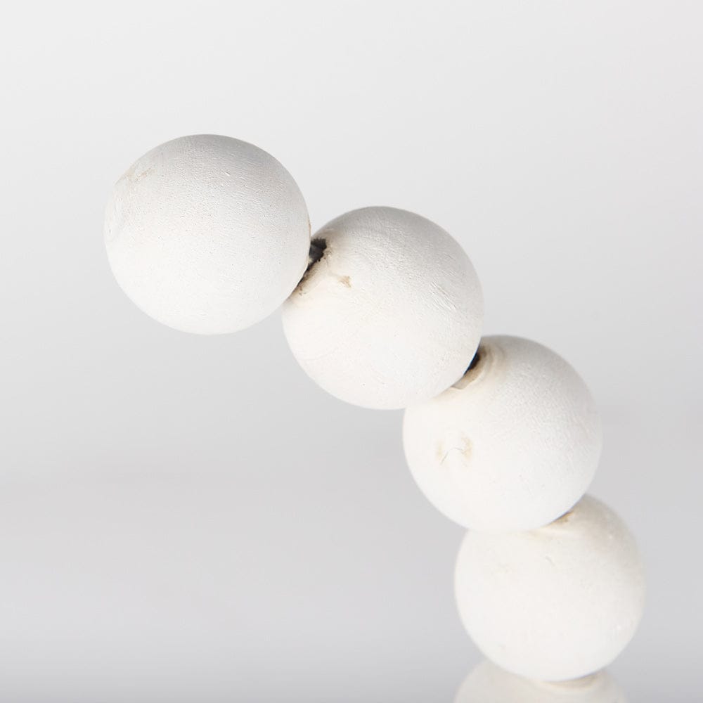 Mercana - Pontchartrain I Small 9L x 5W White Beaded Broken Sphere Decorative Object W/ Gold Base - 68680 view 5