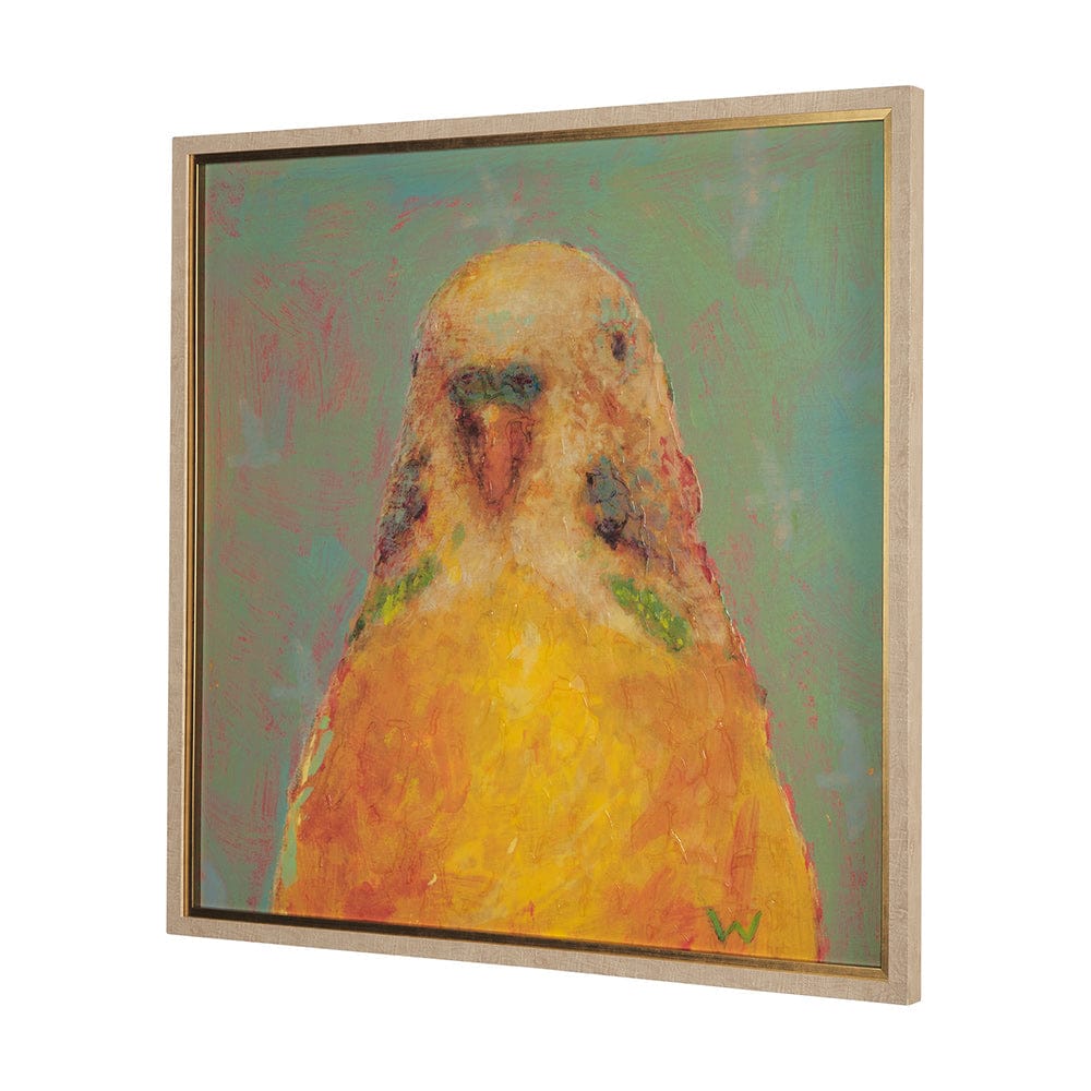 Mercana - Pop Birds - Flit by Mercana Studio a Hand Embellished Textured Framed Art Print Matted under Glass - 14647 view 2