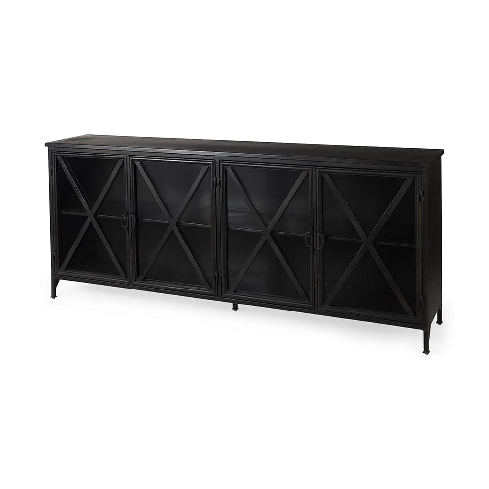 Mercana - Poppy I 79x16 Black Metal With Glass Door Sideboard - 50524 view 1