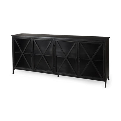 Mercana - Poppy I 79x16 Black Metal With Glass Door Sideboard - 50524 view 1