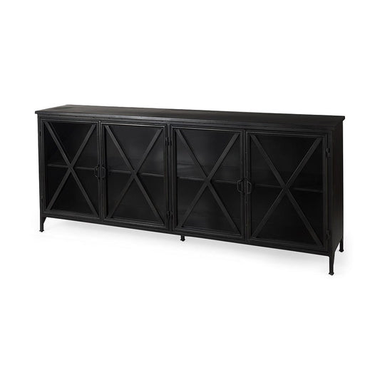 Mercana - Poppy I 79x16 Black Metal With Glass Door Sideboard - 50524 view 1