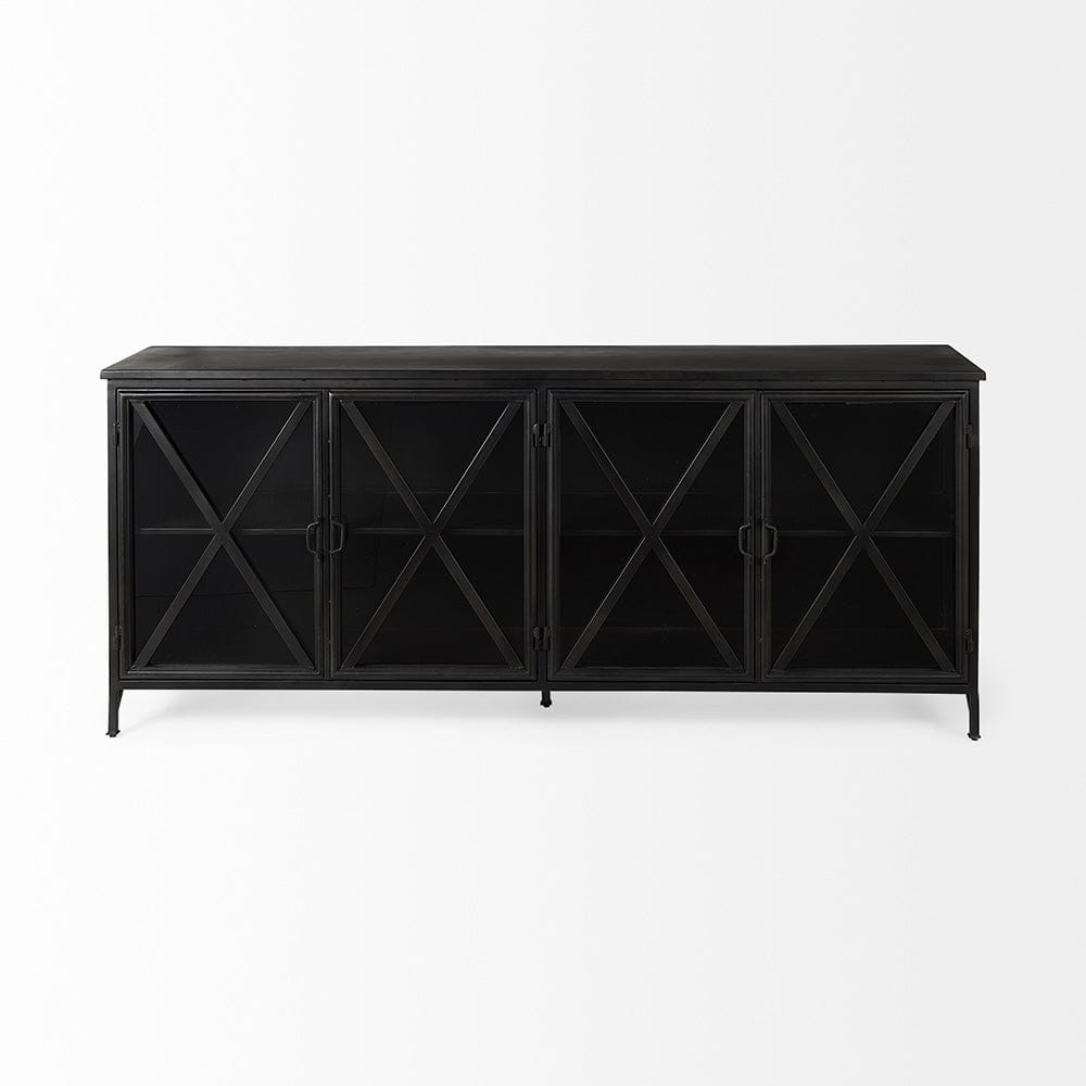 Mercana - Poppy I 79x16 Black Metal With Glass Door Sideboard - 50524 view 2