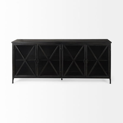 Mercana - Poppy I 79x16 Black Metal With Glass Door Sideboard - 50524 view 2