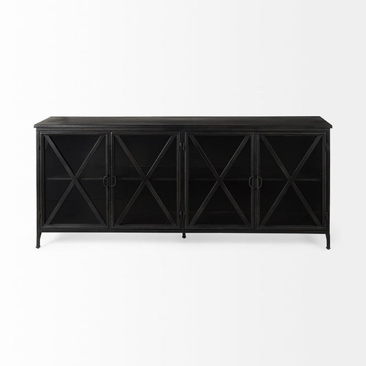 Mercana - Poppy I 79x16 Black Metal With Glass Door Sideboard - 50524 view 2