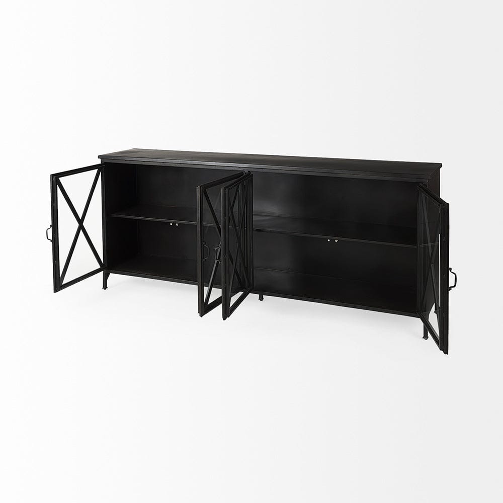 Mercana - Poppy I 79x16 Black Metal With Glass Door Sideboard - 50524 view 3