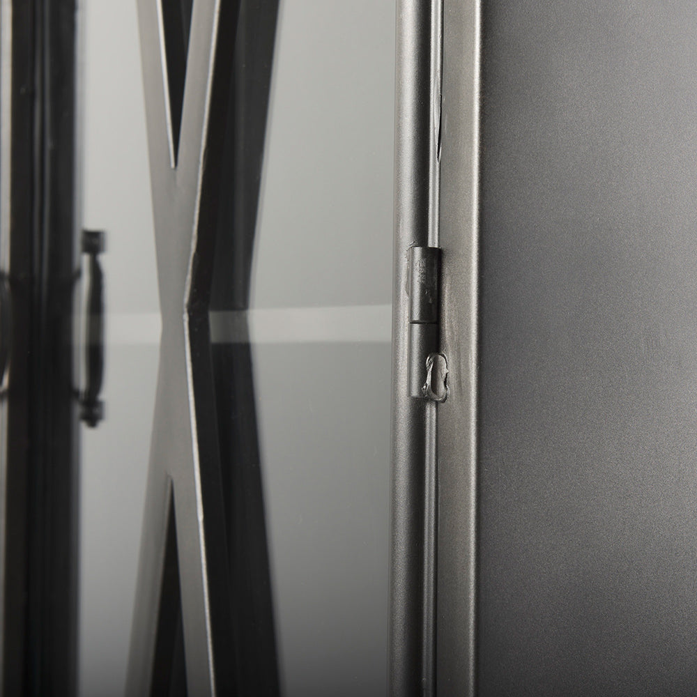 Mercana - Poppy II 73.8" H Black Metal With Glass Door Display Cabinet - 50361 view 8