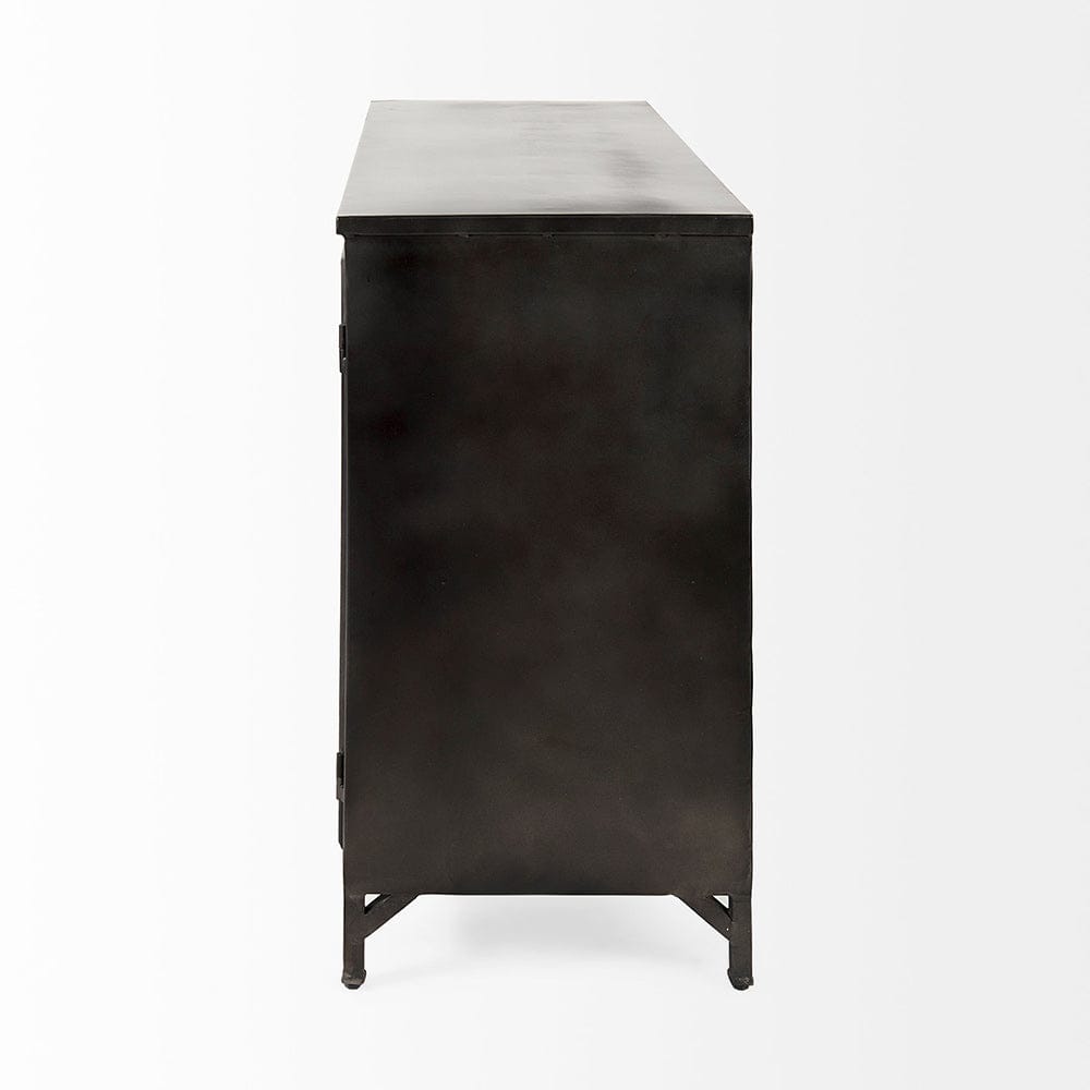 Mercana - Poppy III 40L x 16W Black Metal With Glass Door Accent Cabinet - 69129 view 3