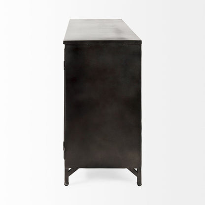 Mercana - Poppy III 40L x 16W Black Metal With Glass Door Accent Cabinet - 69129 view 3