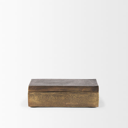 Mercana - Porschia Small Antiqued Gold Metal Decorative Box - 70674 view 2