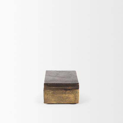 Mercana - Porschia Small Antiqued Gold Metal Decorative Box - 70674 view 3