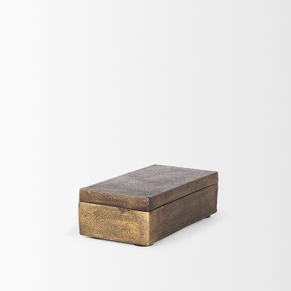 Mercana - Porschia Small Antiqued Gold Metal Decorative Box - 70674 view 4